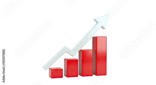 Free Download 3D Bar Chart with Upward Arrow - GFXLoad