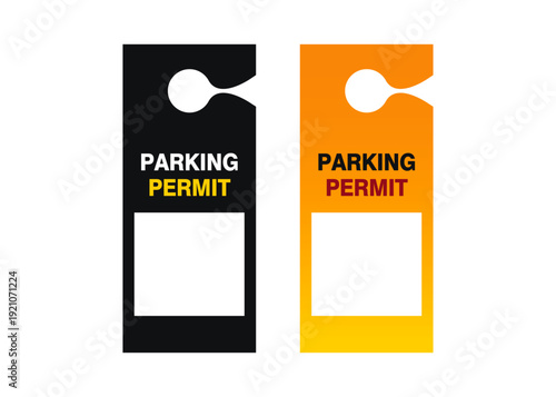 Parking Permit Car Mirror Hanger Template. Customizable Template for Vehicles, Reserved Parking, Event Passes, and Access Control. Perfect for Offices, Apartments, Hotels, and Businesses