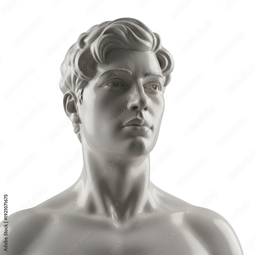 Fototapeta premium White marble bust of a man