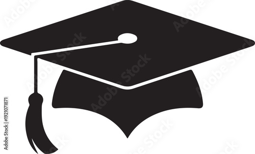 Simple vector illustration of a graduation cap with a tassel and square top