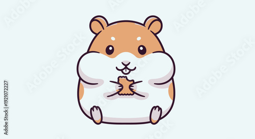 Cute Cartoon Hamster with Big Cheeks.