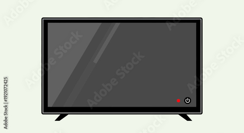 Modern Flat Screen Television with Power Button and Stand