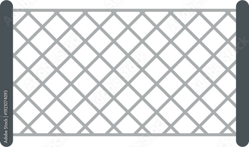 Padel court metal fence mesh icon representing the unique enclosed court structure for sports graphics