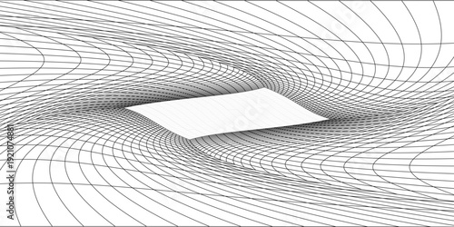 Room projection grid in futuristic 3d style. Outline futuristic grid background, room projection. Wireframe grid template in perspective view