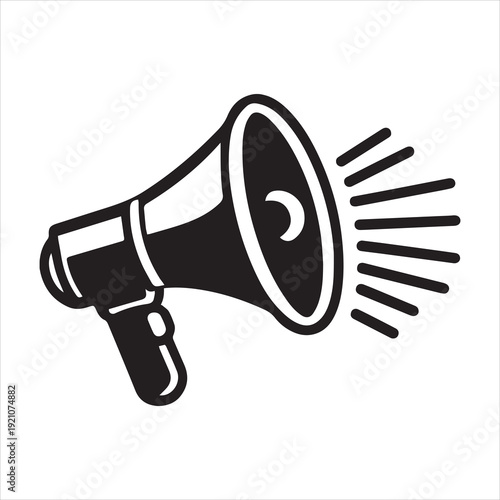 silhouette of megaphone loudspeaker icon vector illustration