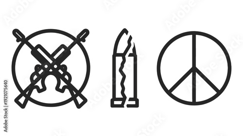 Graphic illustration of an anti-war, peace concept.