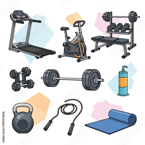 Home Gym Equipment Illustration