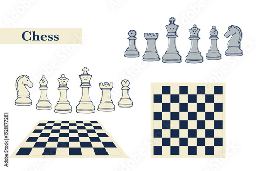 チェスの駒と盤のチェスセット