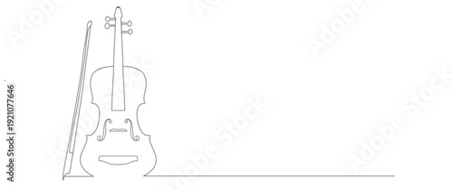 violin line art style drawing. Vector eps. A minimalist line art illustration of a violin.