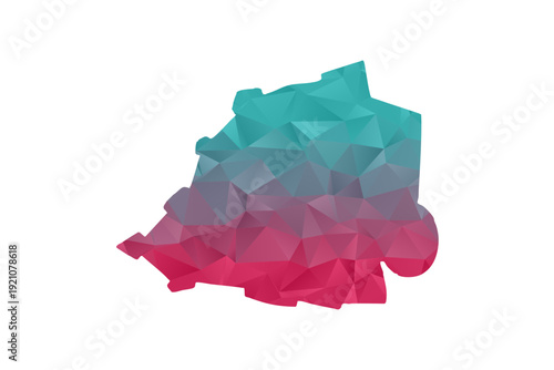 Holy See Map - Polygon Style Vector Illustration in Teal and Red Gradient, Low Poly Geometric Design, Isolated on White Background for Infographics and Education.