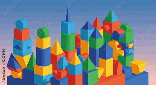 Abstract cityscape with speeding lights and modern architecture