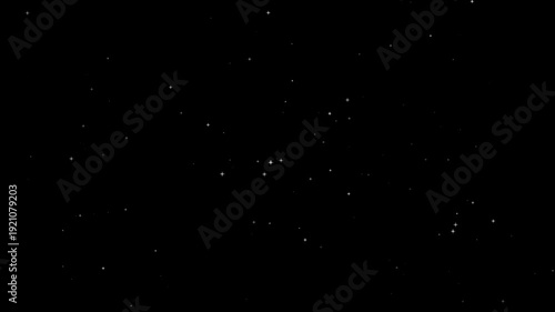 Twinkling blinking stars 4k isolated background overley. Night starry skies with twinkling and blinking stars seamless loop. Twinkling stars glow and sparkle on black background, 