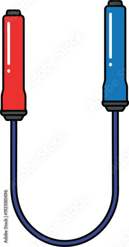 Brightly colored jump rope vector illustration for fitness and sports concepts vector