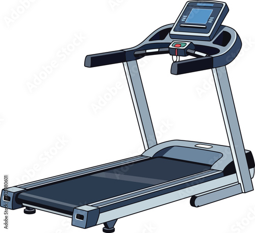 Modern treadmill for home gym and fitness training cardio workout equipment vector