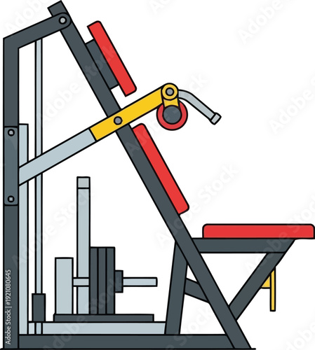 Professional workout machine for strength training and muscle building gym equipment vector