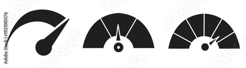 A collection of customer satisfaction indicator icons in flat design. Speedometer level. Feedback concept. Suitable for websites, logos, apps, templates, and UI designs. EPS10 on a white background.

