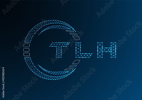 Slika na platnu TLH low poly letter logo vector design