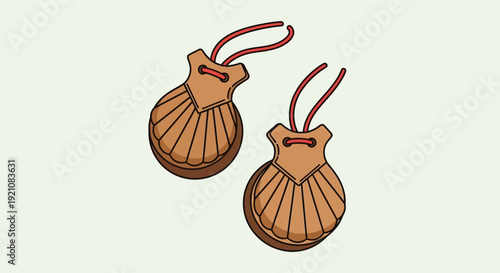 Traditional Castanets percussion instrument, isolated on a light background