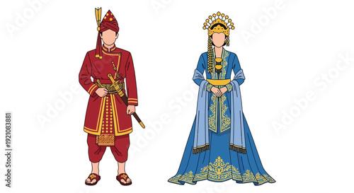 Traditional Indonesian Couple in Traditional Attire