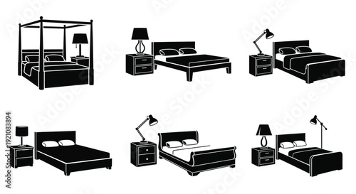 Overhead view of multiple dining table and chair arrangements