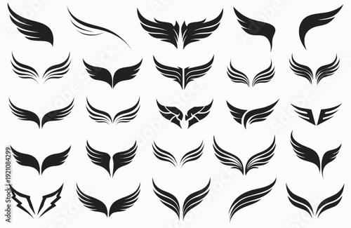 Collection of abstract wing shapes and designs