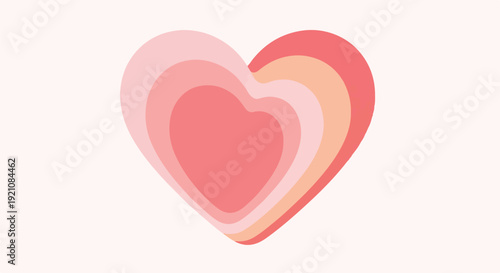 A heart shape created with multiple layers of varying shades of pink
