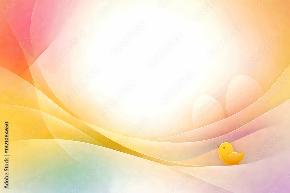 Fototapeta premium A vibrant and abstract background with a small yellow object in the center