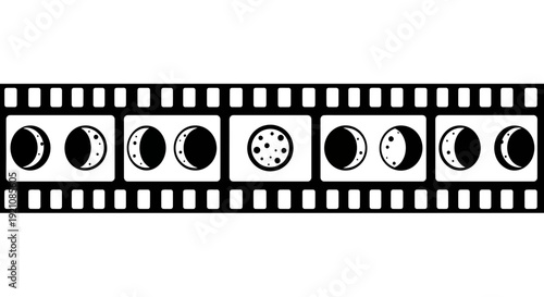 Phases of the Moon on Film Strip.