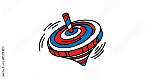 Colorful Spinning Top Toy in Motion.