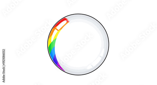 Rainbow Colored Crystal Ball Closeup.