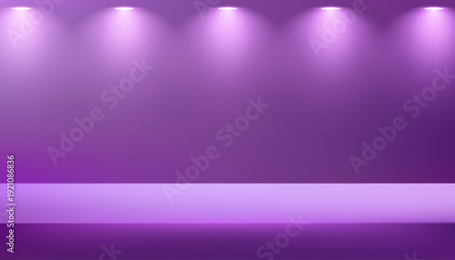 Purple studio background. Empty room with light effect. Space for selling products on the website. Vector illustration.