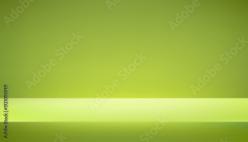 Empty Green studio room background Space for selling products, backdrop, wallpaper, background, text. Empty Room Studio with table. Vector illustration.