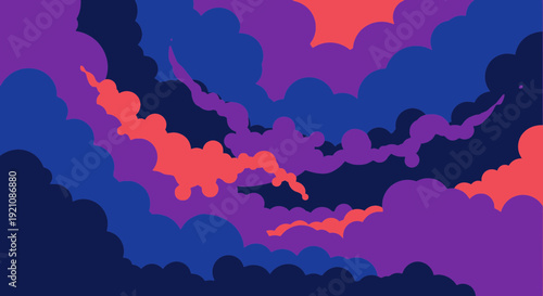 Vibrant Abstract Cloudscape with Cosmic Colors
