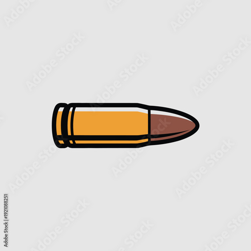A simple cartoon-style illustration of a single bullet against a plain background.