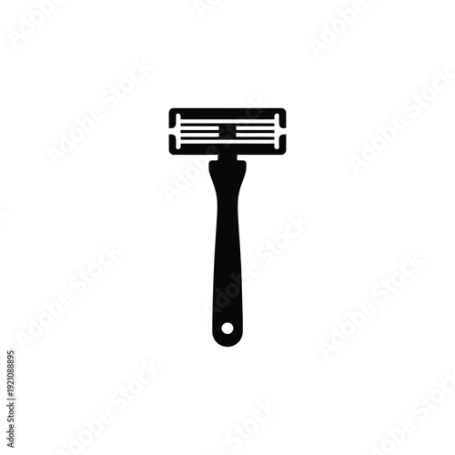 A simple black and white illustration of a safety razor on a white background.