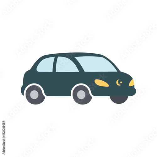 Car vector clipart isolated on white background, simple cartoon automobile illustration