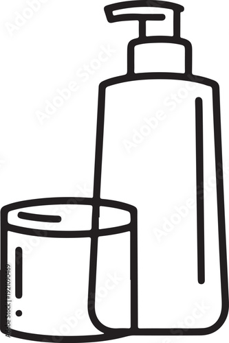 Hand soap dispenser and small container illustration Vector