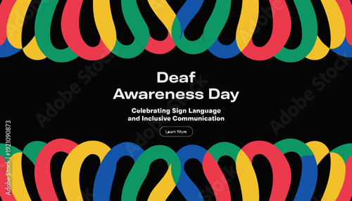 Vibrant Deaf Awareness Day graphic celebrating sign language