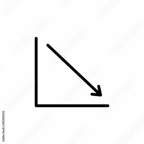 Simple black line graph icon showing a downward trend, representing decline or loss.