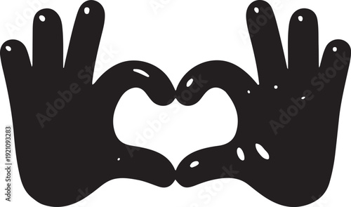 Two hands forming a heart shape symbolizing love and connection Vector