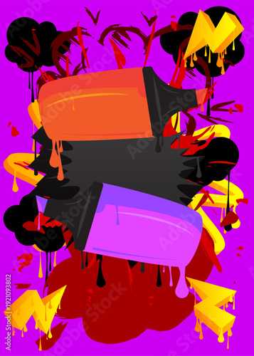 Felt Tip Pen graffiti. Abstract modern street art decoration performed in urban painting style.