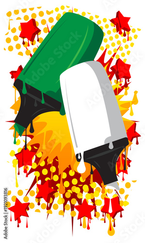 Felt Tip Pen graffiti. Abstract modern street art decoration performed in urban painting style.