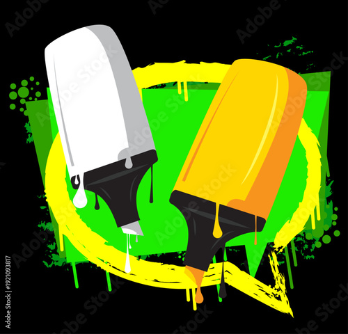 Felt Tip Pen graffiti. Abstract modern street art decoration performed in urban painting style.