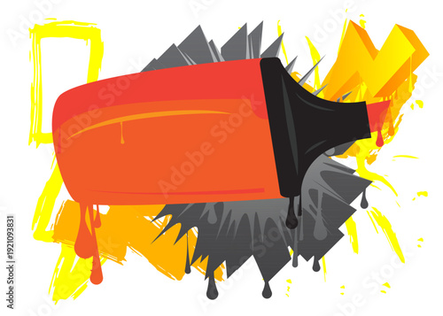 Felt Tip Pen graffiti. Abstract modern street art decoration performed in urban painting style.