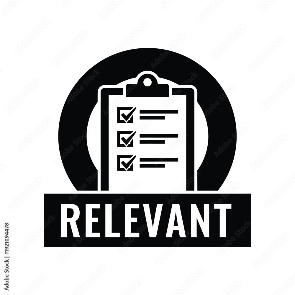 Fototapeta premium Vector illustration icon black and white icon of a clipboard with checklist and relevant text on a isolated