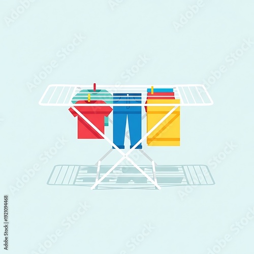 Clothes drying on a rack indoors.