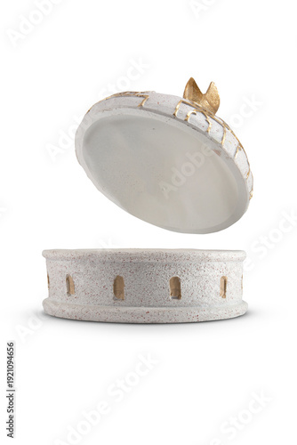 Ramadan decorative bowl for dates isolated on white background