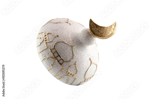 Ramadan decorative bowl for dates isolated on white background