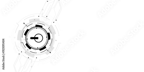 Internet digital cybersecurity technology concept. Padlock on futuristic circuit board. Cyber attack protection.
