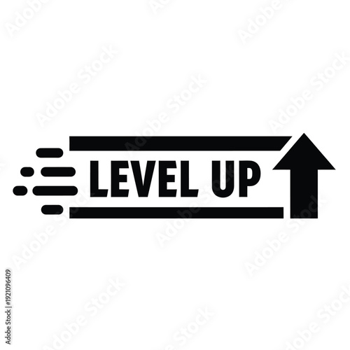 Vector illustration icon black level up arrow icon on, progress and success symbol